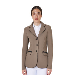 Giacca da concorso da donna in tessuto tecnico elasticizzato Equestro Noce Marrone