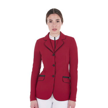 Giacca da concorso da donna in tessuto tecnico elasticizzato Equestro Scooter Beige