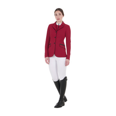 Giacca da concorso da donna in tessuto tecnico elasticizzato Equestro Scooter Beige
