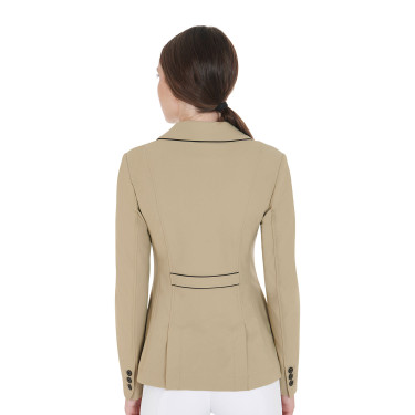 Giacca da concorso da donna in tessuto tecnico elasticizzato Equestro Incenso Beige