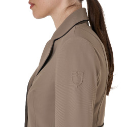 Giacca da concorso da donna in tessuto tecnico elasticizzato Equestro Noce Marrone