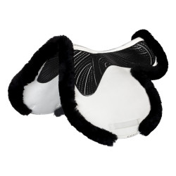 Sottosella Numnah con grip in gel su entrambi i lati e bordo in montone completo Acavallo Bianco / nero