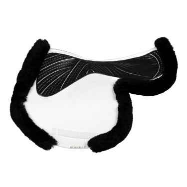 Sottosella Numnah con grip in gel su entrambi i lati e bordo in montone completo Acavallo Bianco / nero