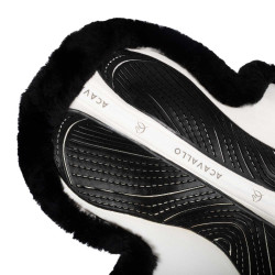 Sottosella Numnah con grip in gel su entrambi i lati e bordo in montone completo Acavallo Bianco / nero