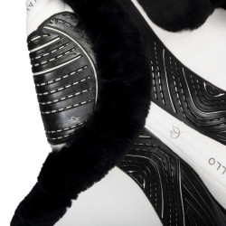 Sottosella Numnah con grip in gel su entrambi i lati e bordo in montone completo Acavallo Bianco / nero