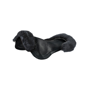 Ammortizzatore in gel per pony con intaglio e bordo in pelle di montone Classic Acavallo Nero / grigio Ammortizzatore in gel per pony con intaglio e bordo in pelle di montone Classic Acavallo Nero / grigio