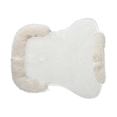 Ammortizzatore in gel per pony con intaglio e bordo in pelle di montone Classic Acavallo Trasparente / bianco