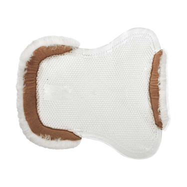 Ammortizzatore in gel per pony con intaglio e bordo in pelle di montone Classic Acavallo Trasparente / bianco