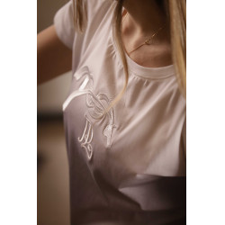 T-shirt Poppy Strass Pénélope Grigio tie-dye