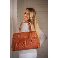 Borsa a mano Pénélope Maëlys modello grande Cognac Marrone