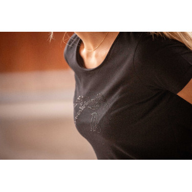 T-shirt Pénélope Iconic Strass Nero