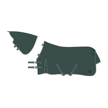 Coperta da paddock Imperial Riding Basic con copricollo rimovibile Summer Verde