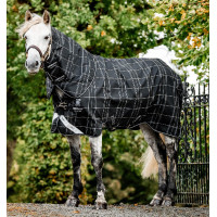 Coperta Horseware Rhino Turnout Pony Bundle con liner 0 g e 200 g Quadri nero / nero e bianco