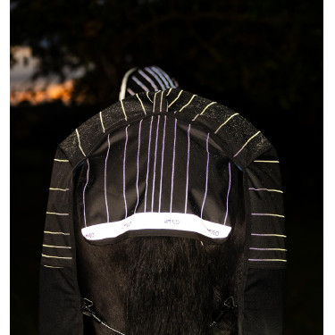 Coperta Horseware Amigo 1200D FieldSafe Reflectech Plus Turnout 250 g Nero / nero riflettente