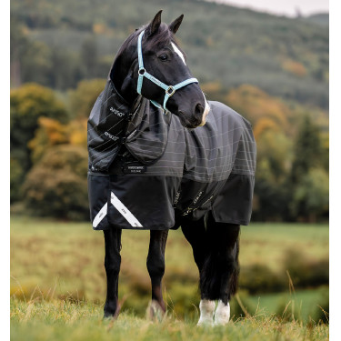 Coperta Horseware Amigo 1200D FieldSafe Reflectech Plus Turnout 250 g Nero / nero riflettente