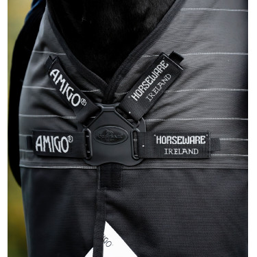 Coperta Horseware Amigo 1200D FieldSafe Reflectech Plus Turnout 250 g Nero / nero riflettente