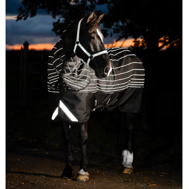 Coperta Horseware Amigo 1200D FieldSafe Reflectech Plus Turnout 250 g Nero / nero riflettente