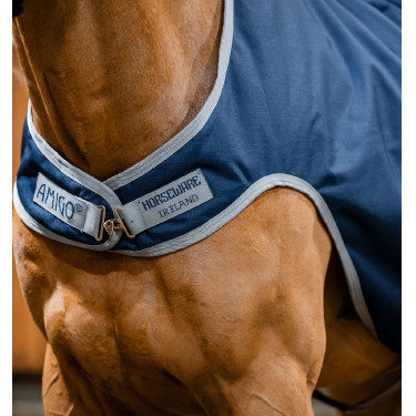 Coperta da giostra Horseware Amigo Ripstop 900D 100g Marine / grigio titanio Blu marino