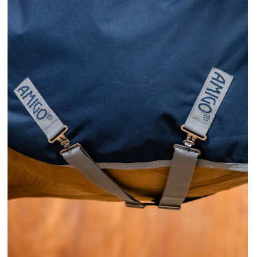 Coperta da giostra Horseware Amigo Ripstop 900D 100g Marine / grigio titanio Blu marino