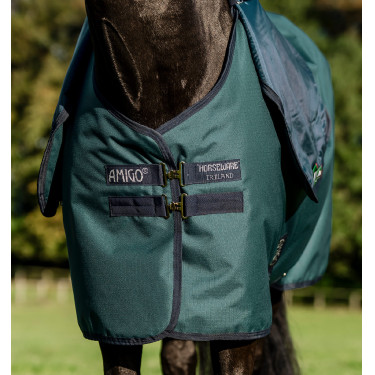 Coperta Horseware Amigo Ripstop 900D Plus Pony Turnout 0g Verde dinastia / blu marine / argento