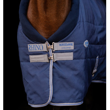 Coperta da scuderia Horseware Rhino Original Vari-Layer 250g Nero / grigio titanio / blu classico