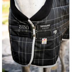 Coperta da scuderia Horseware Rhino Original Vari-Layer 250g Nero / quadri bianco grigi