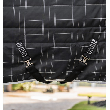 Coperta da scuderia Horseware Rhino Original Vari-Layer 250g Nero / quadri bianco grigi