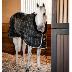 Coperta da scuderia Horseware Rhino Original Vari-Layer 250g Nero / quadri bianco grigi