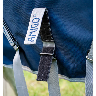 Coperta Horseware Amigo 1200D FieldSafe Plus Turnout 100 g Marino / grigio titanio / argento Blu marino