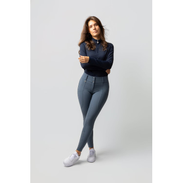 Pantaloni da equitazione termici Horze Grand Prix Pro da donna con grip integrale Tempo temporalesco Grigio