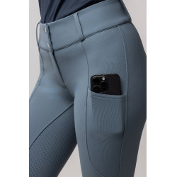 Pantaloni da equitazione termici Horze Grand Prix Pro da donna con grip integrale Tempo temporalesco Grigio