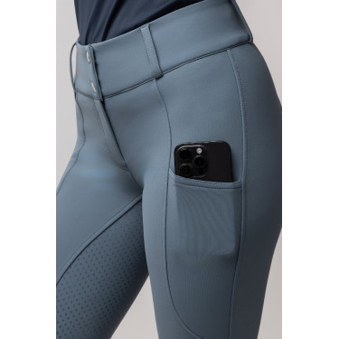 Pantaloni da equitazione termici Horze Grand Prix Pro da donna con grip integrale Tempo temporalesco Grigio