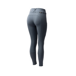 Pantaloni da equitazione termici Horze Grand Prix Pro da donna con grip integrale Tempo temporalesco Grigio