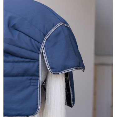 Coperta Horseware Rambo Optimo Stable Plus 400g Marino / temporale / grigio argento Blu marino