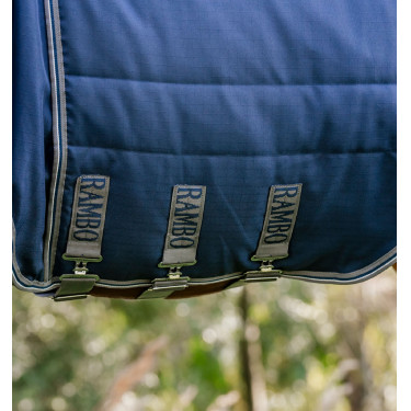 Coperta da scuderia Horseware Rambo® Optimo 400g Marino / temporale / grigio argento Blu marino