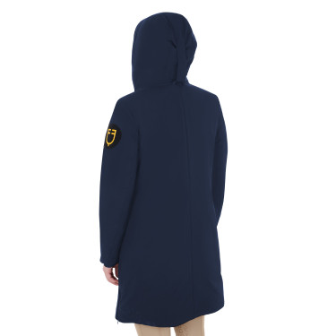 Giacca lunga da donna Equestro idrorepellente e antivento Blazer marine Blu marino