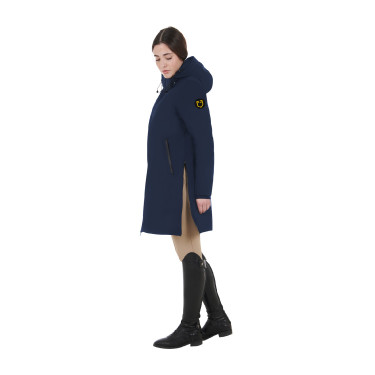 Giacca lunga da donna Equestro idrorepellente e antivento Blazer marine Blu marino