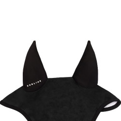 Cuffia anti-mosche Acavallo Sublime in Louvre con patch logo in silicone Nero