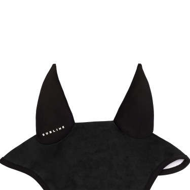 Cuffia anti-mosche Acavallo Sublime in Louvre con patch logo in silicone Nero