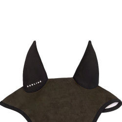 Cuffia anti-mosche Acavallo Sublime in Louvre con patch logo in silicone Marrone