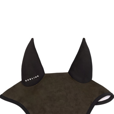 Cuffia anti-mosche Acavallo Sublime in Louvre con patch logo in silicone Marrone