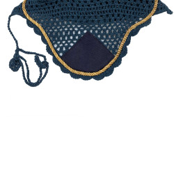 Cuffia per cavallo Derby in cotone Blu navy / dorato / blu navy