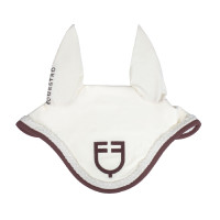 Cuffia Equestro con cordoncino intrecciato Bianco antico / marrone Cuffia Equestro con cordoncino intrecciato Bianco antico / marrone