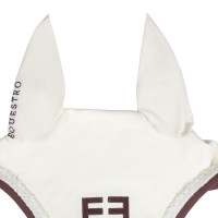 Cuffia Equestro con cordoncino intrecciato Bianco antico / marrone Cuffia Equestro con cordoncino intrecciato Bianco antico / marrone