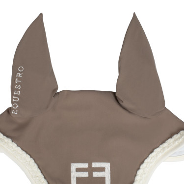 Cuffia Equestro con cordoncino intrecciato Noce / bianco antico Marrone