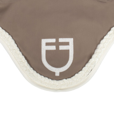 Cuffia Equestro con cordoncino intrecciato Noce / bianco antico Marrone