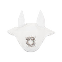 Cuffia Equestro in tessuto tecnico con logo glitterato Bianco