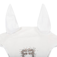 Cuffia Equestro in tessuto tecnico con logo glitterato Bianco