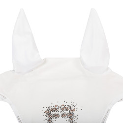 Cuffia Equestro in tessuto tecnico con logo glitterato Bianco
