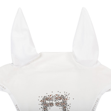 Cuffia Equestro in tessuto tecnico con logo glitterato Bianco